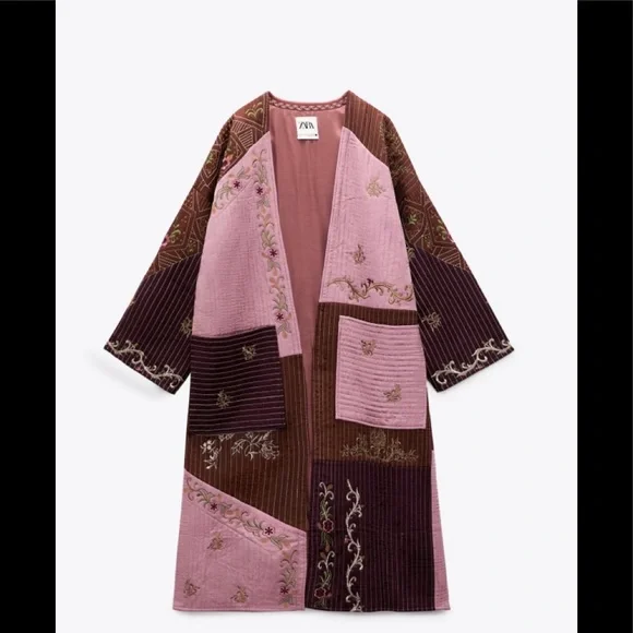 💥 4/25 HOST PICK 🥳🎉 NEW Zara Embroidered Patchwork Kimono - Picture 9 of 9